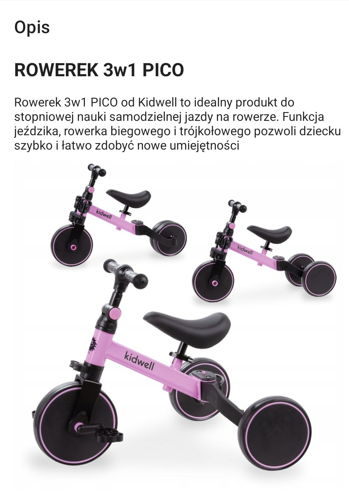 Rowerek dziecięcy 3w1