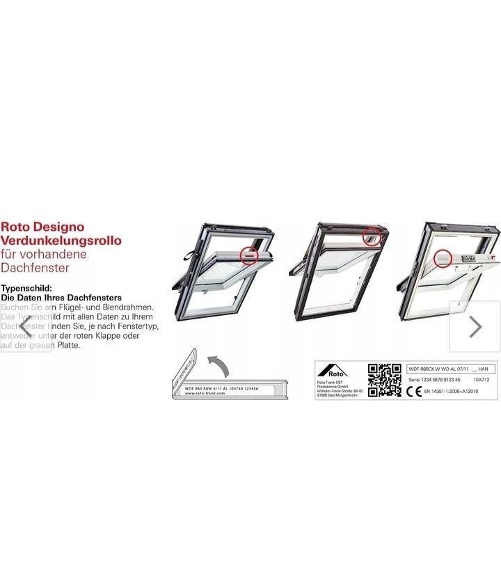 Roleta dachowa Roto 74 cm x 140