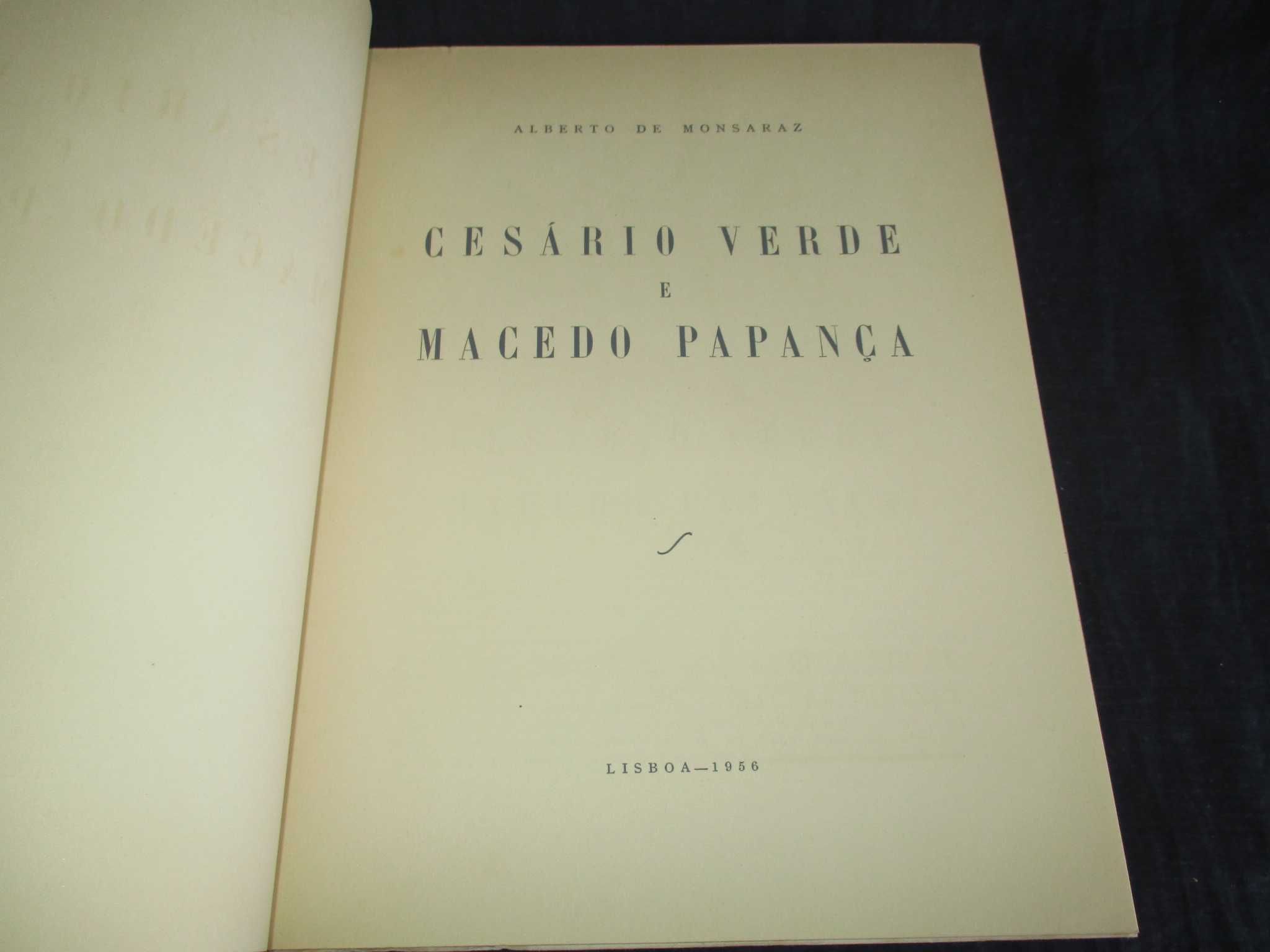 Livro Cesário Verde e Macedo Papança Alberto de Monsaraz Autografado