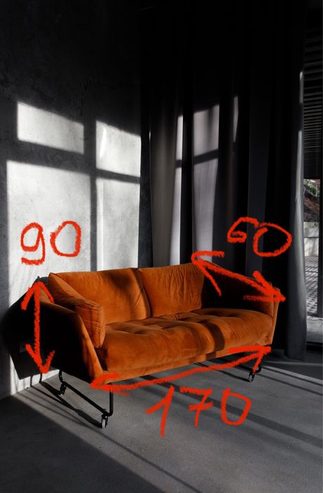 Sofa 2 osobowa. Pomaranczowa