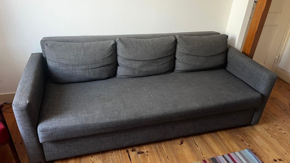 Sofá-cama FRIHETEN cinzento