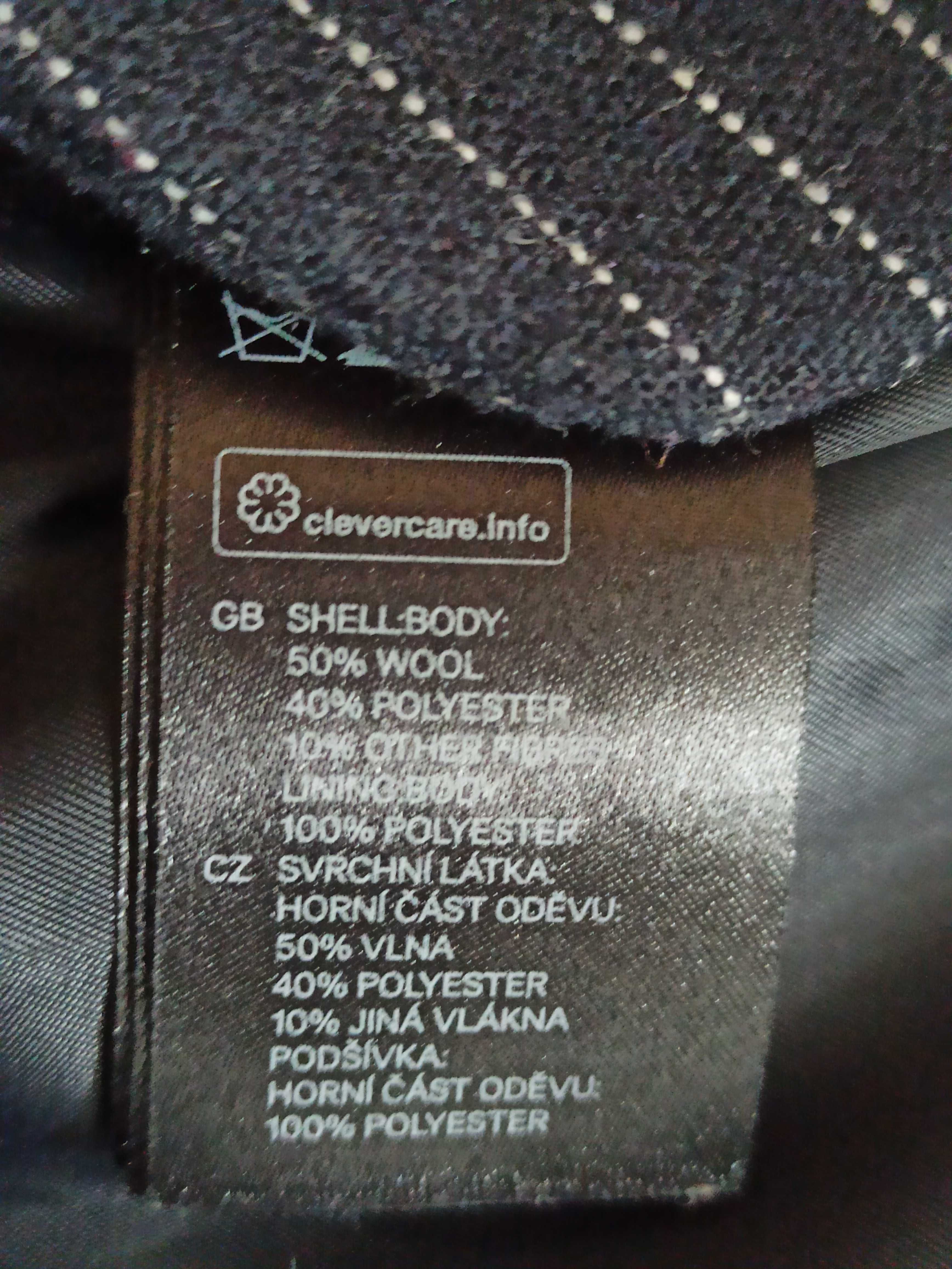 Wełniana marynarka H&M granatowa w prążek 38 M