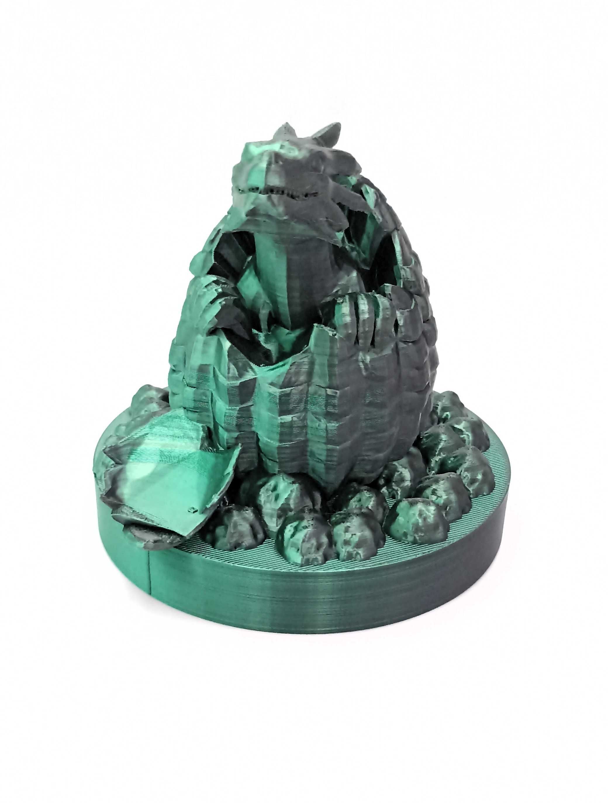 Figurka Odrodzenie Smoka zielono-czarny  - druk 3D prezent upominek