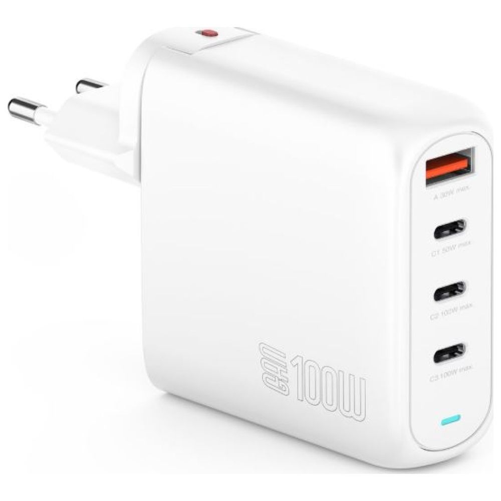 Ładowarka sieciowa 4smarts Flex Pro 100W 3xUSB-C + 1xUSB-A biały