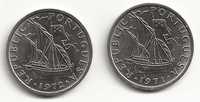 Lote 2 moedas de 10$00 de 1971 e 1972, Portugal