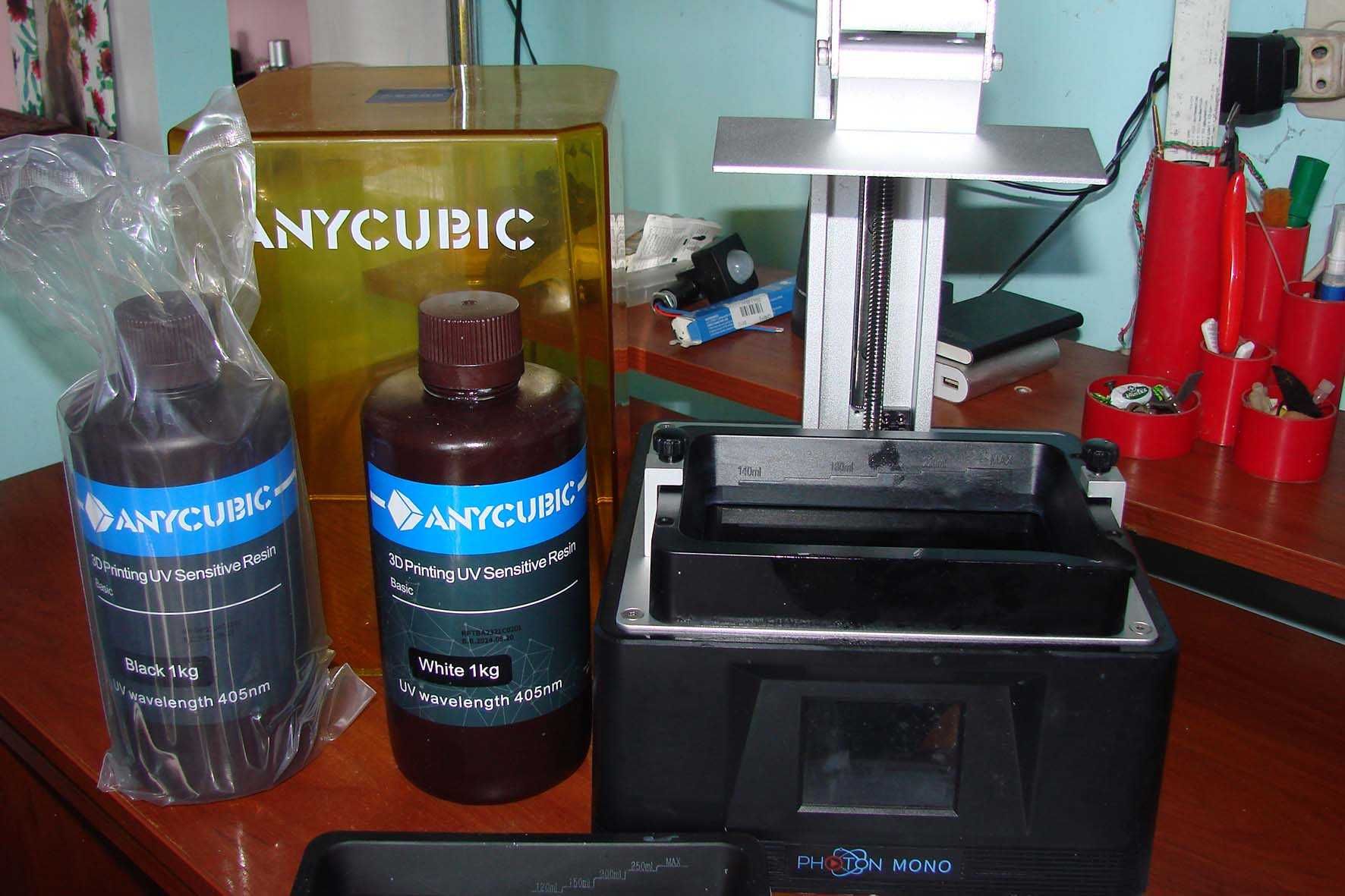 3D  фотополімерний SLA-принтер Anycubic Mono та 2 банки смоли B та W