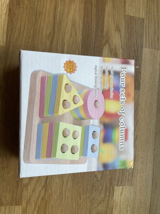 Гра дерев'яна логічна Геометрія в коробці