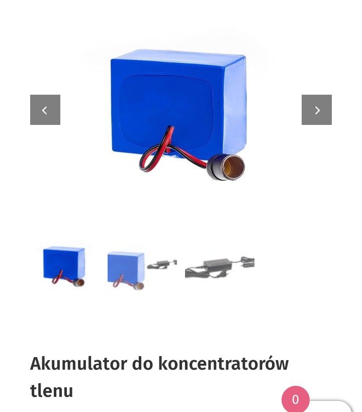 Akumulator do koncentratora tlenu i przetwornica