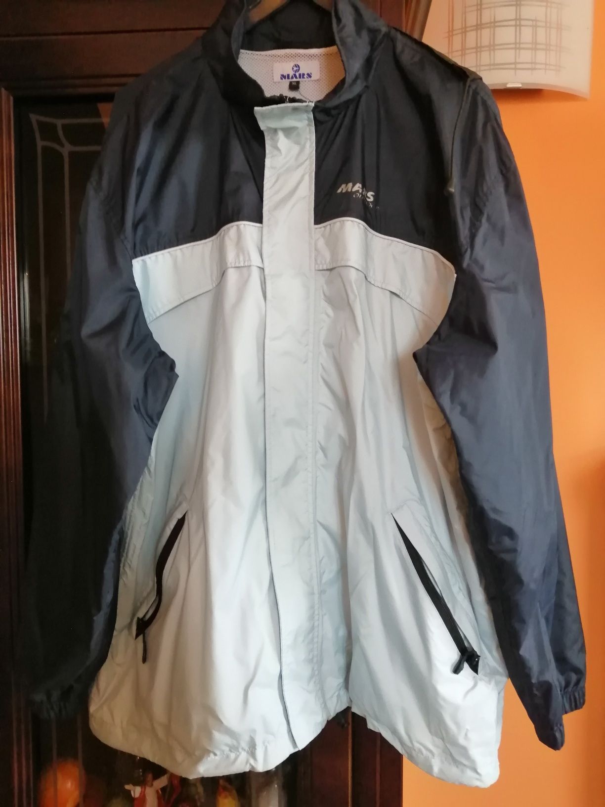 Kurtka męska wiatrówka granatowo-niebieska, 2-3XL