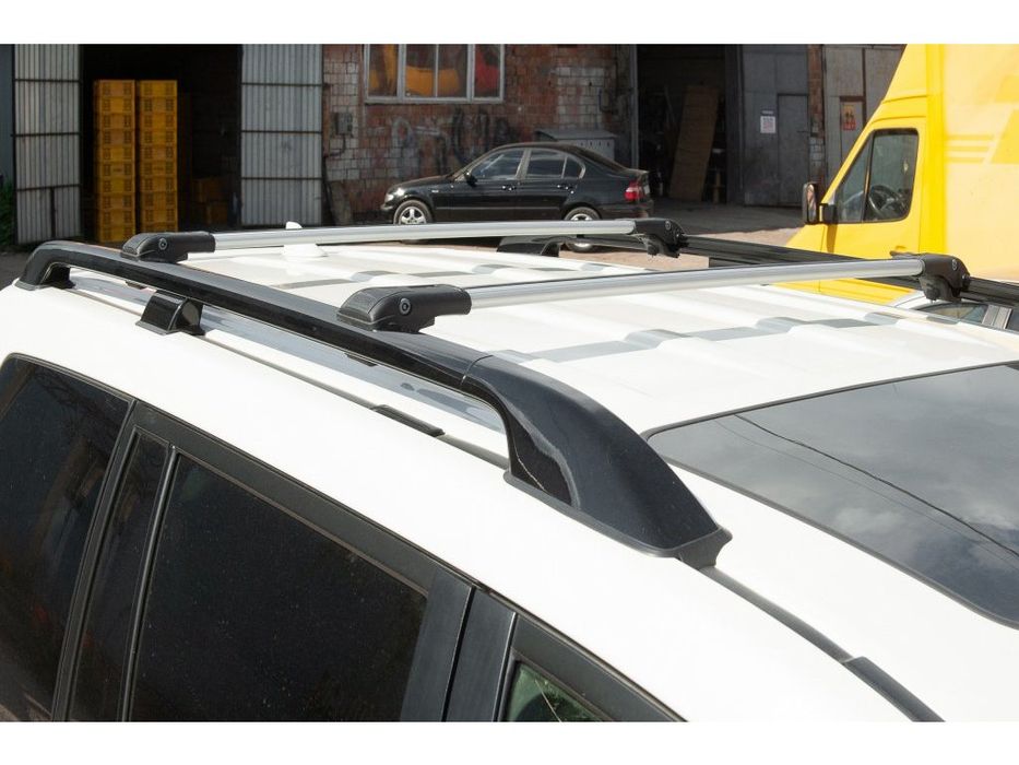 Renault Megane II 2004-2009 Перемички на рейлінги під ключ 2 шт Сірий