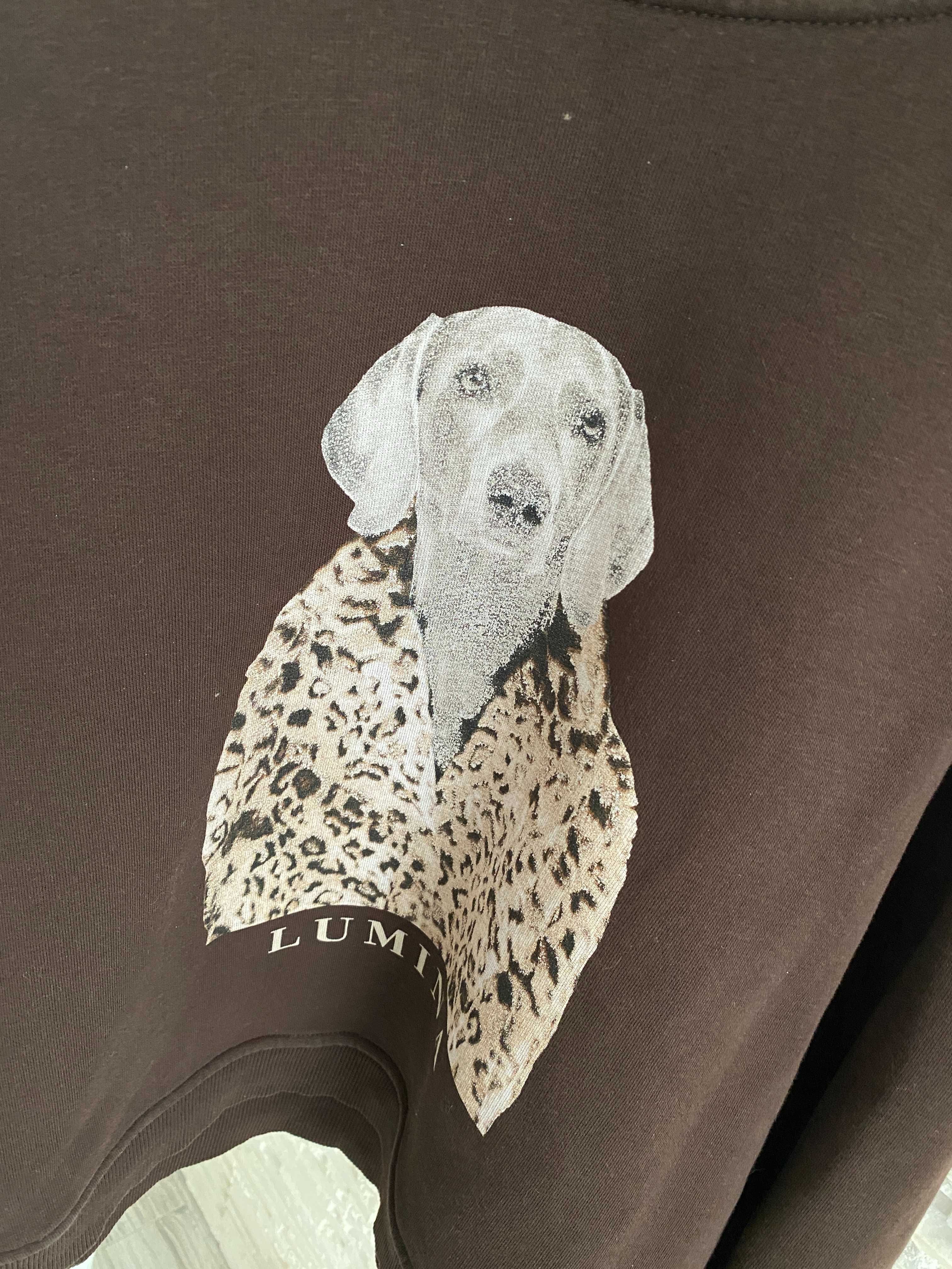 Lumina mięsista bluza czekoladowa  z psem dog Uni