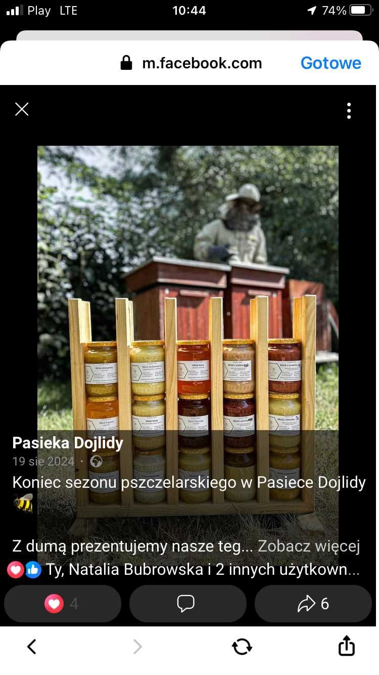 Naturalny miód pszczeli z Pasieki Dojlidy 2025