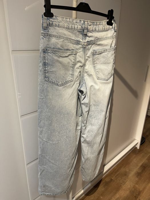Super spodnie jeansy szerokie nogawki H&M