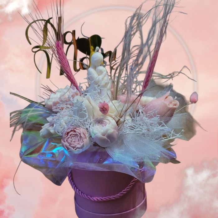 Flowerbox że świeczkami sojowymi