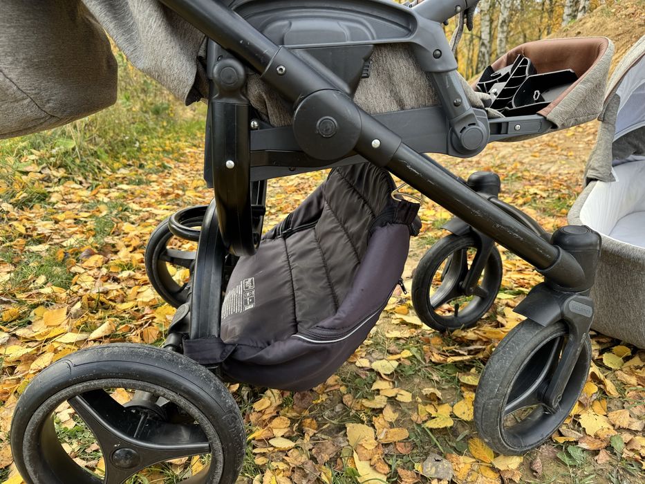 Wózek Bebetto Luca 2w1 szary chlopiec dzieczynka