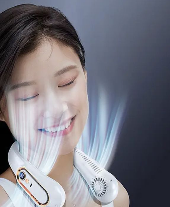Акумуляторний вентилятор на шию з LED дисплеєм та USB, L28
