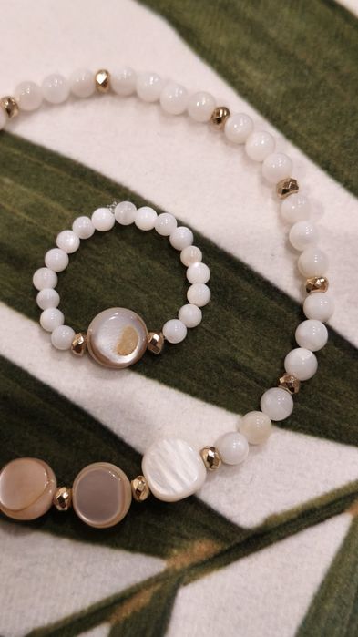 Zestaw bransoletka i pierścionek z naturalnych kamieni