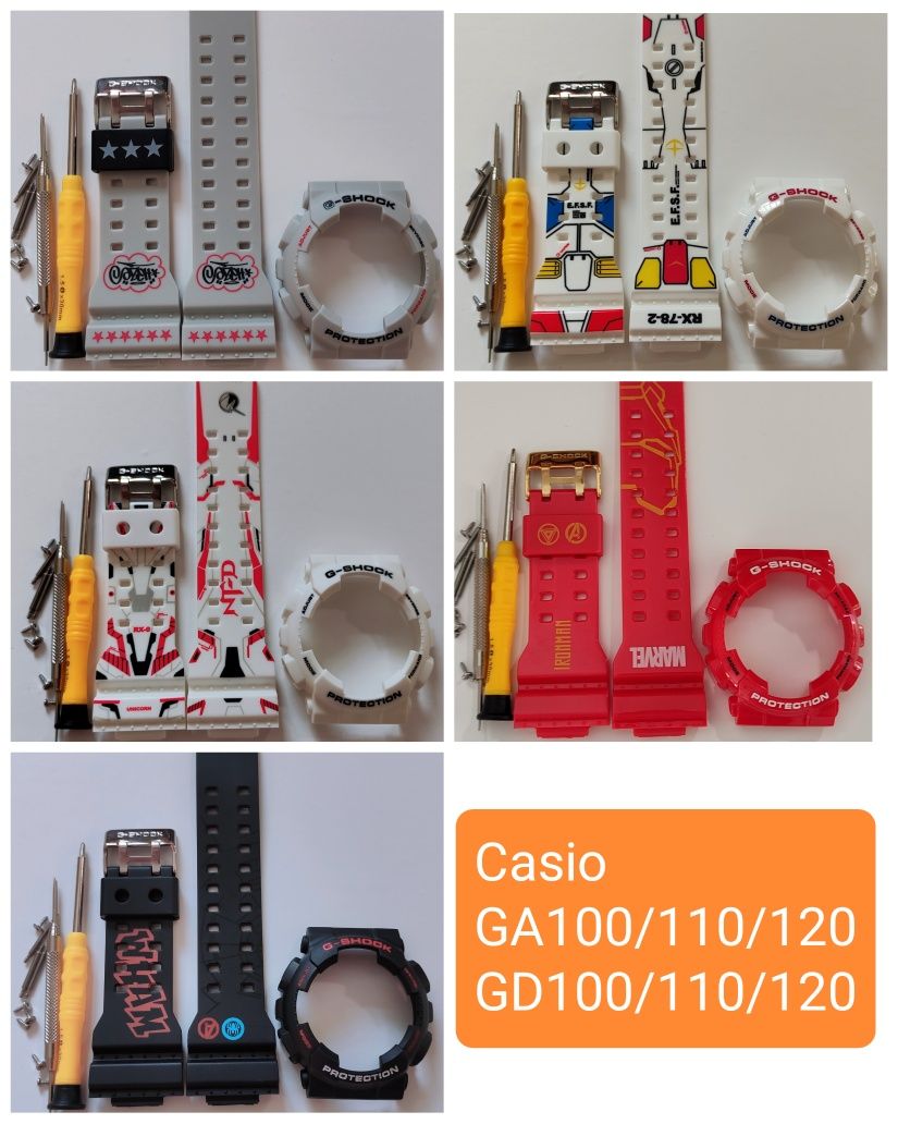 Casio ремешок, безель (рант) для часов G-SHOCK GA-110-1A GA-100 GA-110