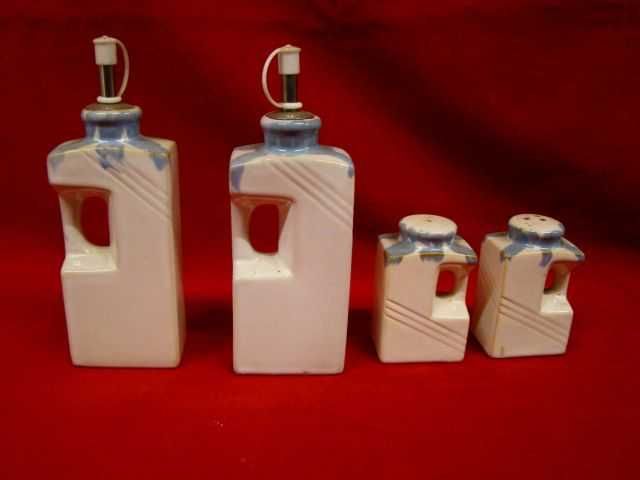 stara porcelana zestaw na przyprawy ocet, olej, sól .pieprz