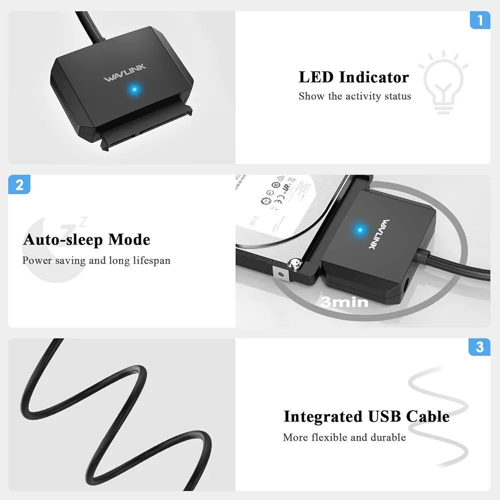 Kabel adapter USB 3.0 na SATA III do dysków 2,5 3,5" B800