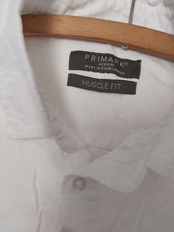 Biała koszulą z krótkim rękawem M Primark Muscle Stan bardzo dobry