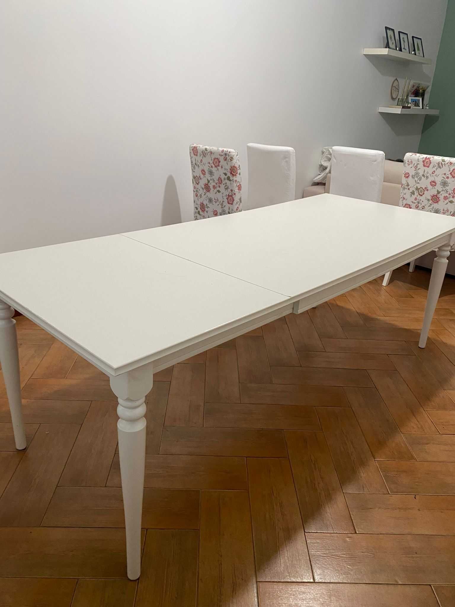 INGATORP Mesa extensível, branco, 155/215x87 cm