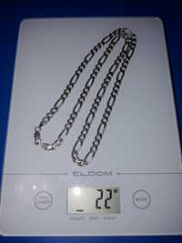 Srebrny łańcuszek męski próba 925 wzór Figaro 22 gram 55 cm.