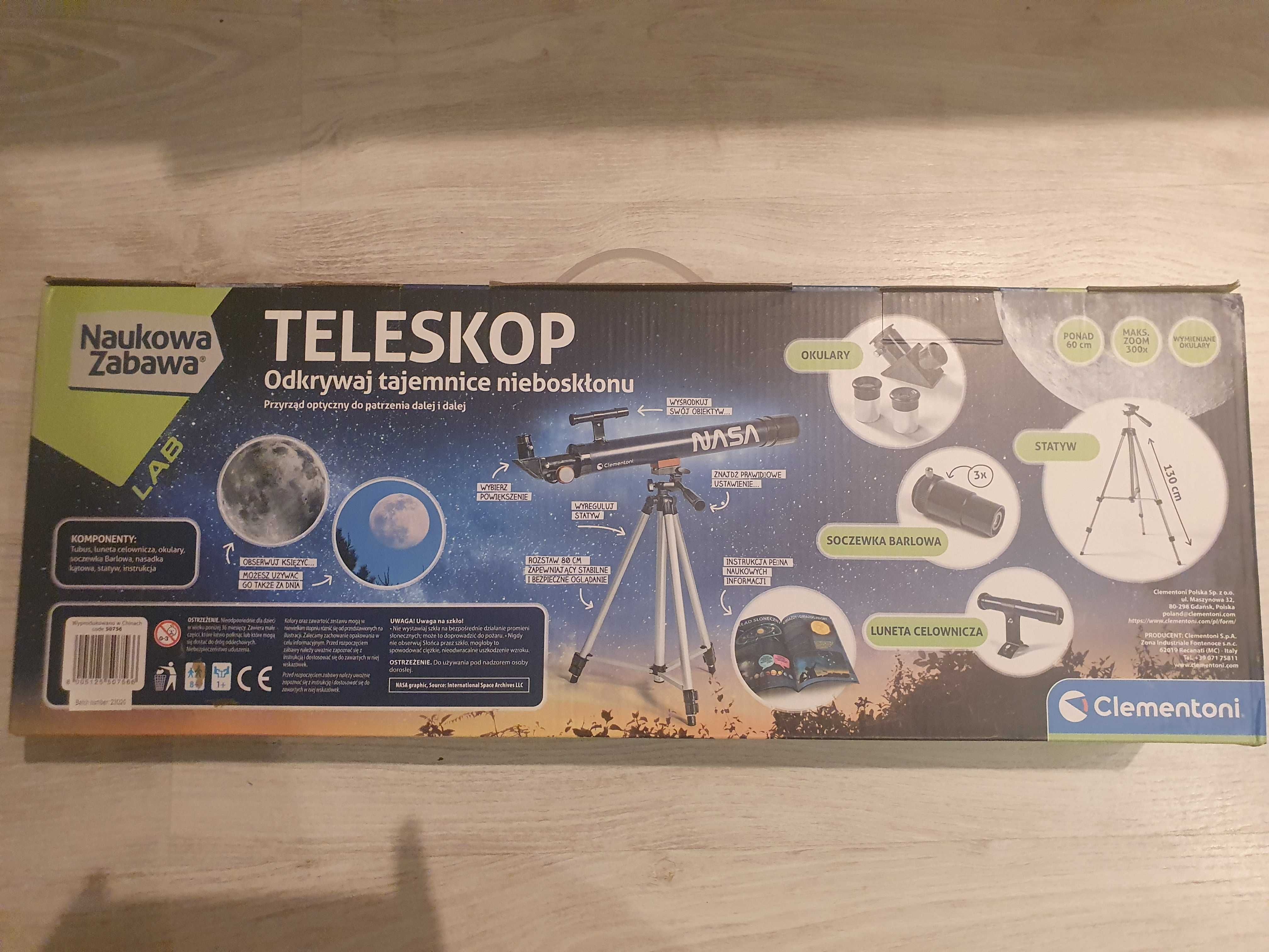 Teleskop clementoni, Naukowa Zabawa, NASA nie otwierany!