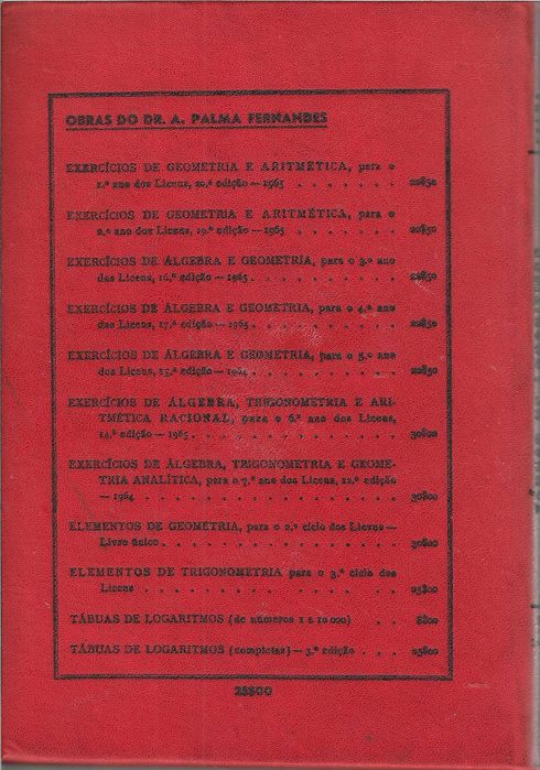 Tábuas de Logaritmos (cinco decimais)
