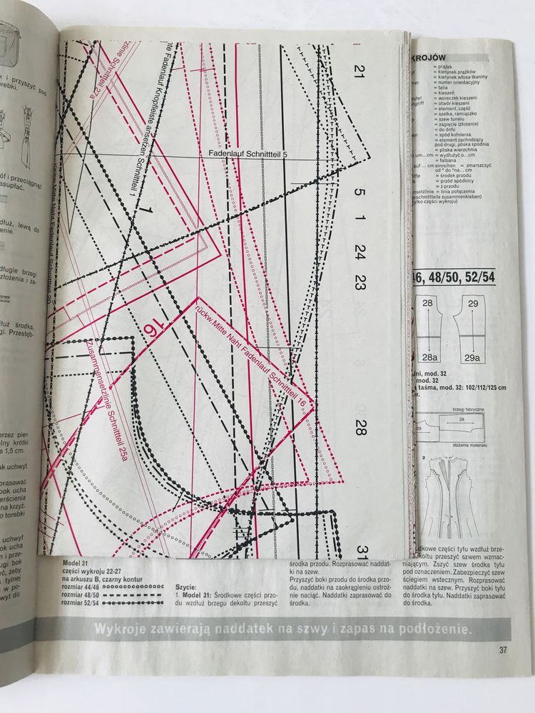 Magazyn Moda na szycie - 1/2016 - Jak Burda. Wykroje