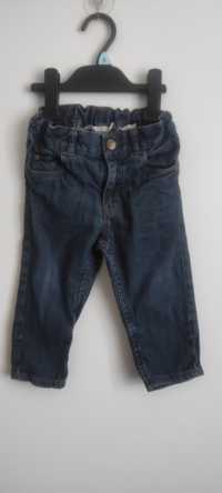 Spodnie H&M 86 Regular, proste nogawki jeans,jeansy, regulacja w pasie