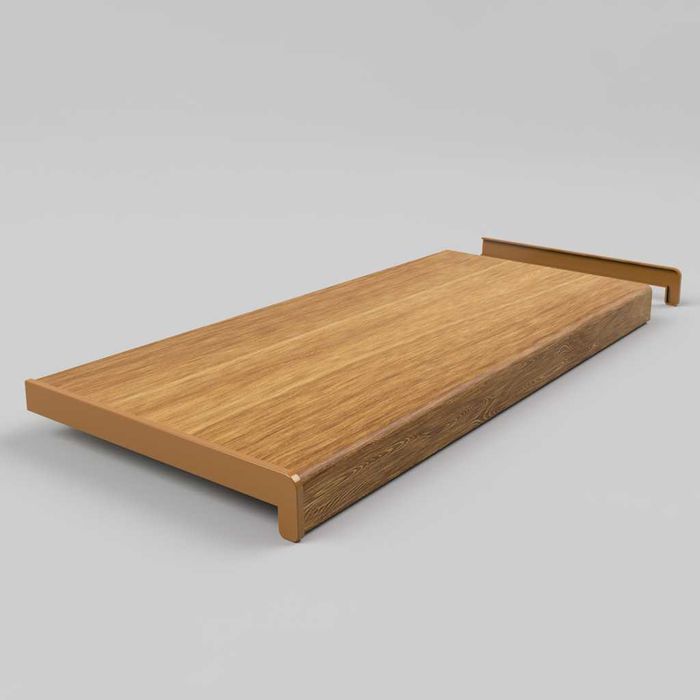 Parapet wewnętrzny PCV DĄB ZŁOTY 25x100 cm + Zakończenie gratis