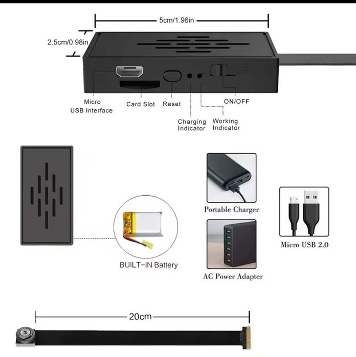 Міні камера, mini camera DIY, Wi fi камера  з акумулятором