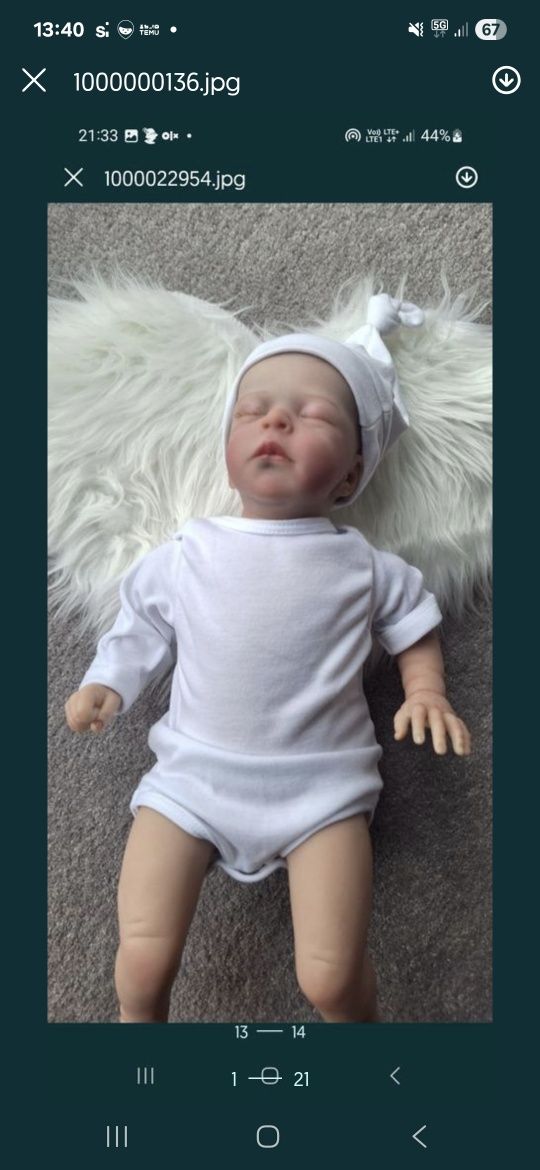 Lalka reborn robiona na podobieństwo dziecka,  bobasa nowa