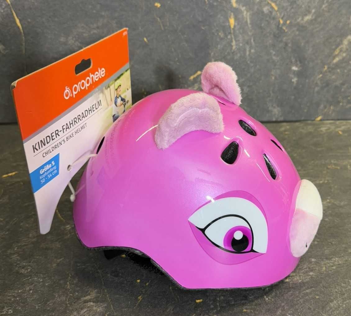 Kask rowerowy dziecięcy z motywem zwierzęcym różowy rozmiar S