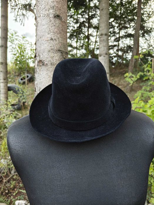 Selentino czarny męski zamszowy kapelusz
