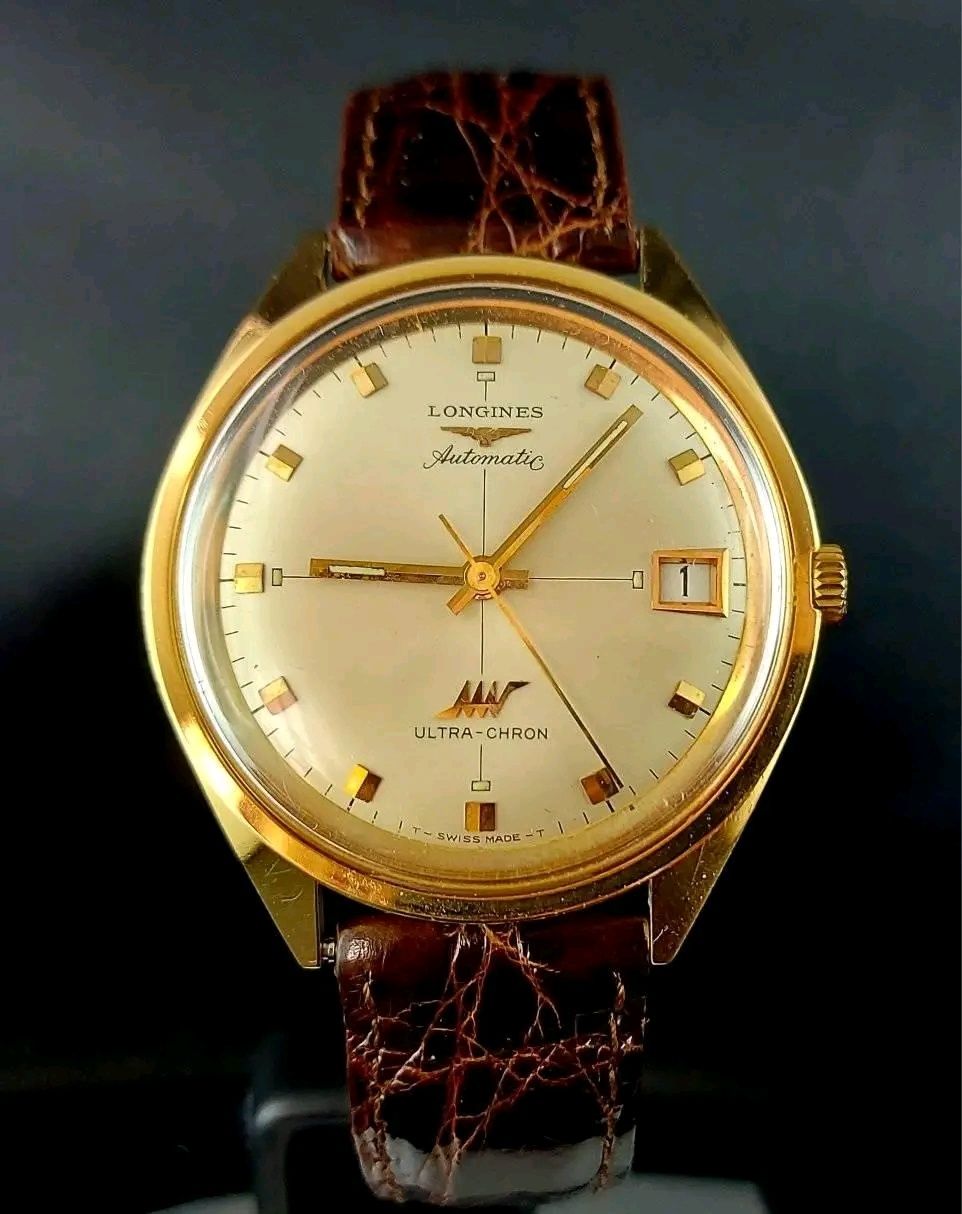 Złoty zegarek Longines UltraChron Automatic XL złoto 18k , NOS , Box