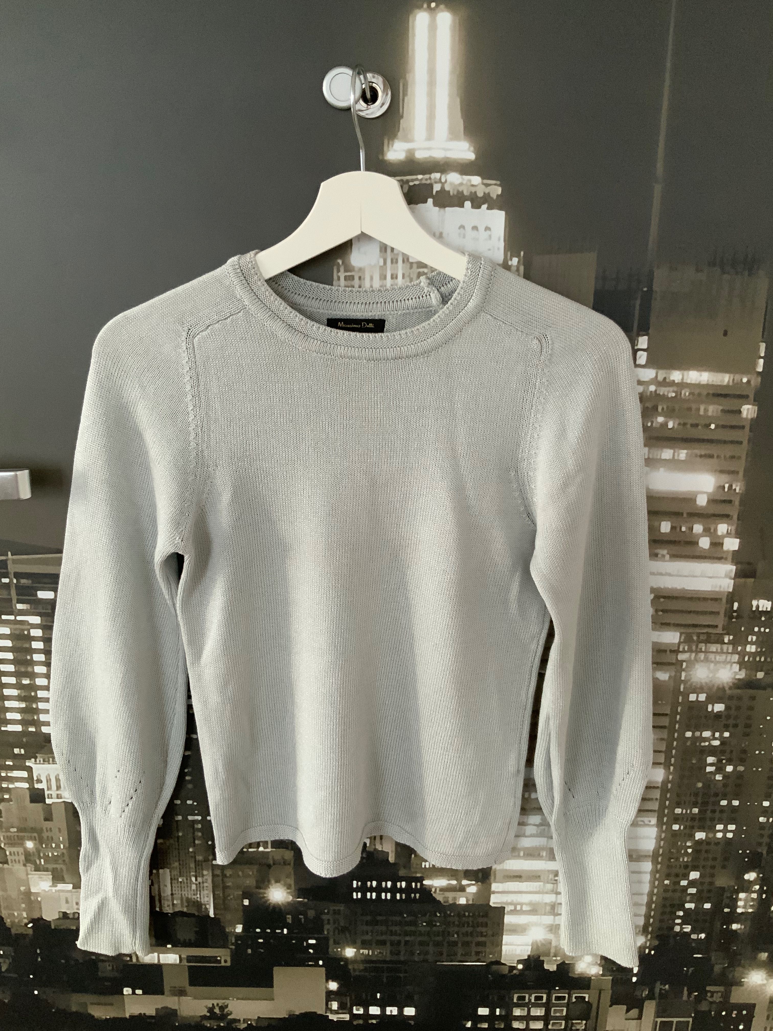 Sweter damski srebrny szary Massimo Dutti jak nowy S 36 wiskoza