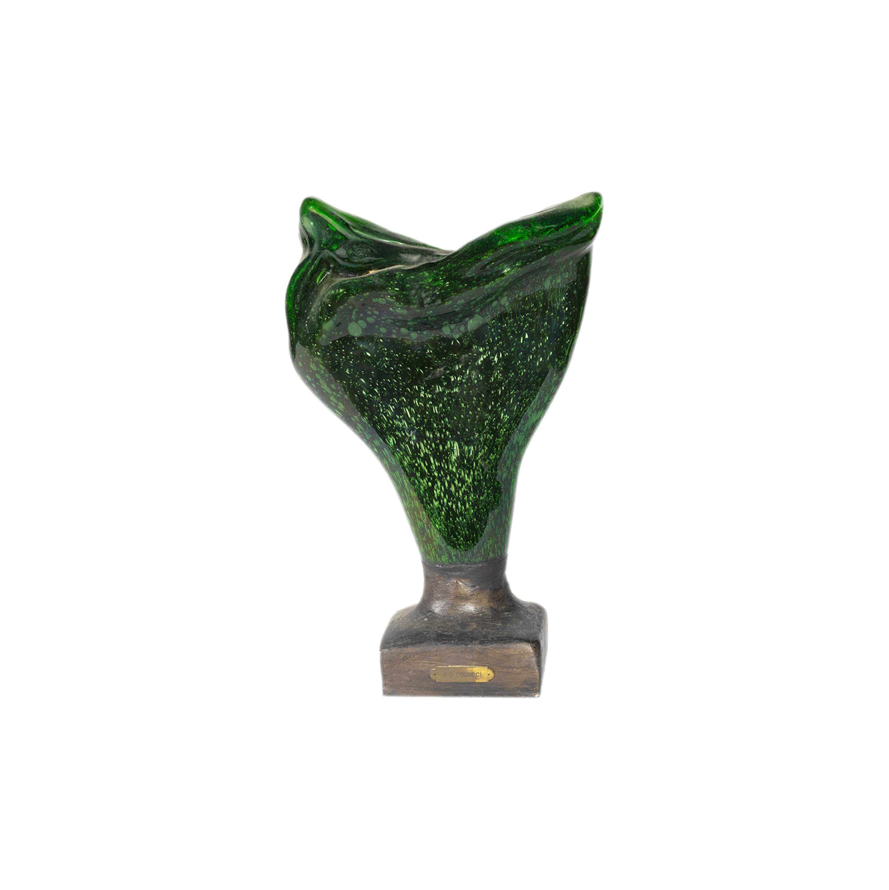 Estátua vidro verde Gio Colucci Abstracionismo | 1955
