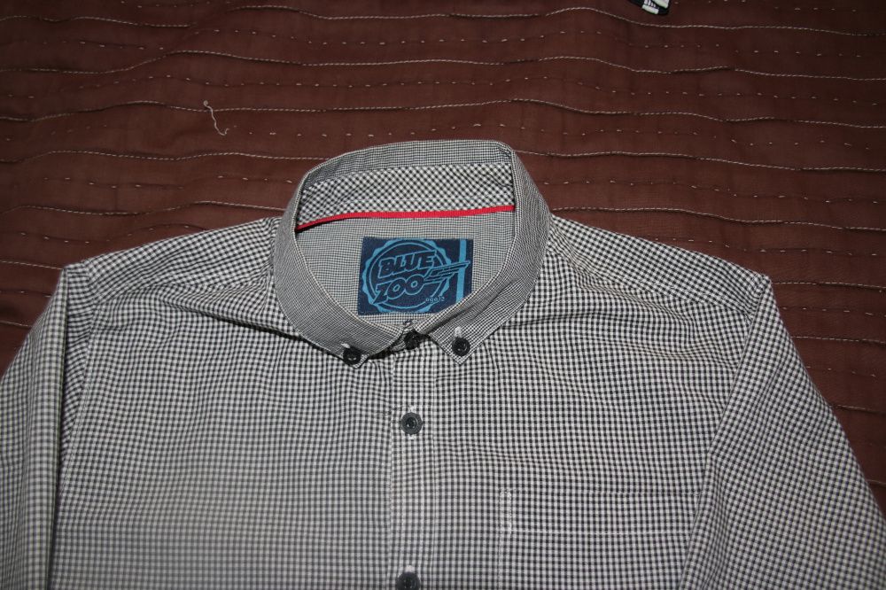 Koszula chłopięca w kratkę biało-czarna, Blue ZOO, używana, 152cm, W-w