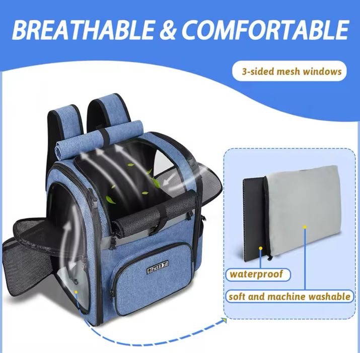 Plecka dla kota psa zwierzaka transportowy transporter z kieszeniami