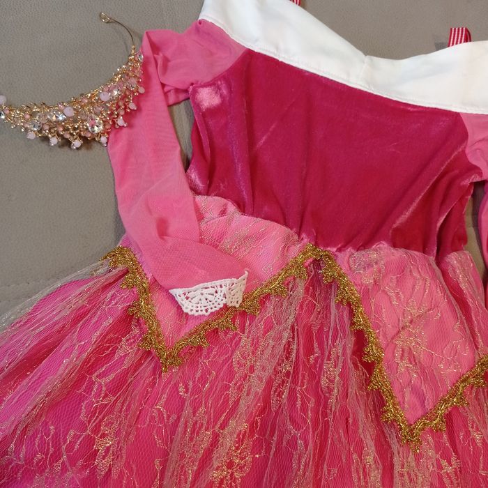 Sukienka strój przebranie księżniczka Aurora r.128-134