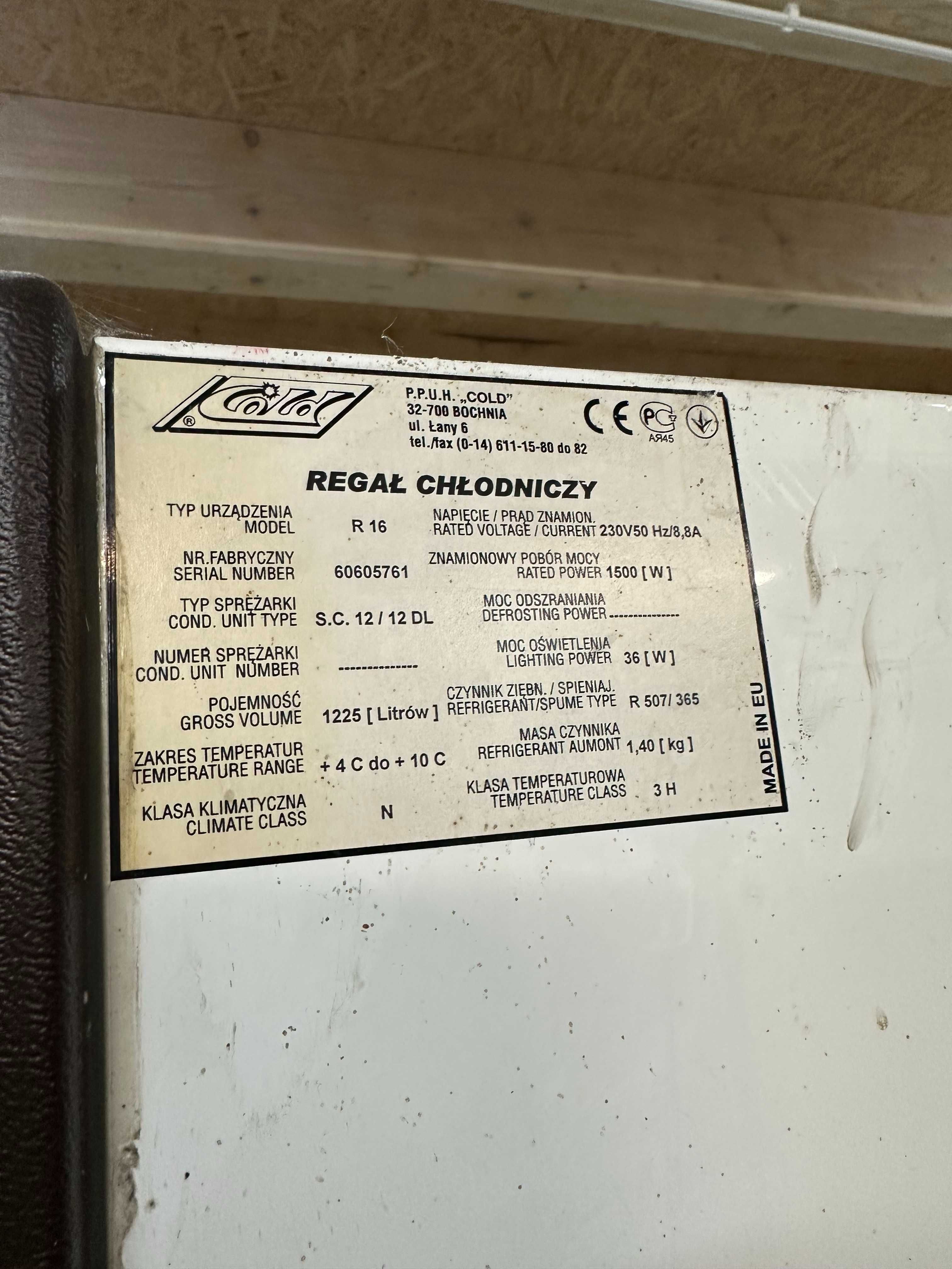 Regał chłodniczy r-16 COLD  z agregatem