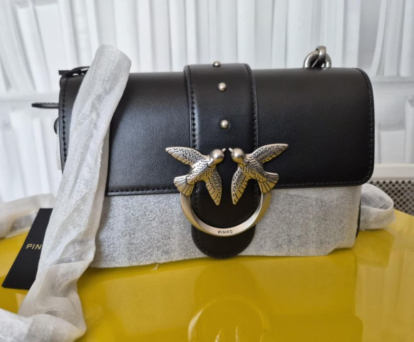 Pinko, skórzana torebka, love mini icon