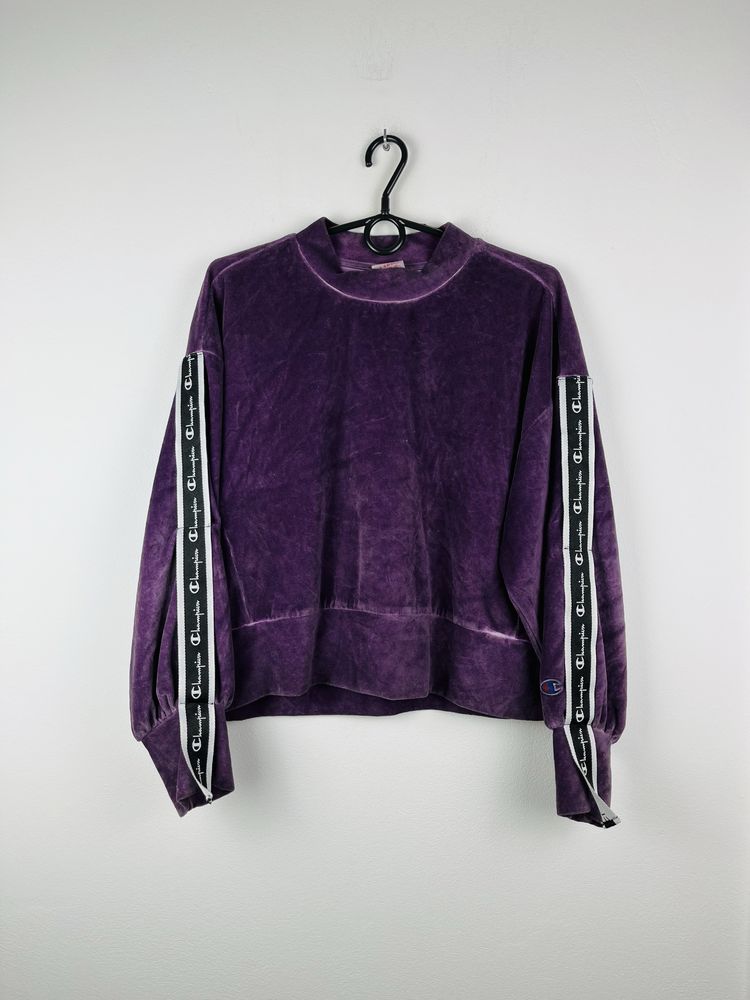 Fioletowa bluza welurowa damska Champion rozmiar XS fit S hoodie