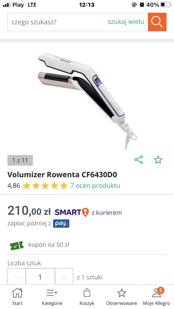 Nowa Rowenta lokówka