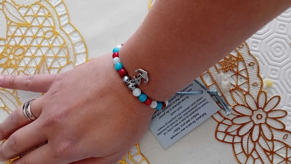 Bransoletka Tecum z zawieszką kotwicą dla dziewczynki