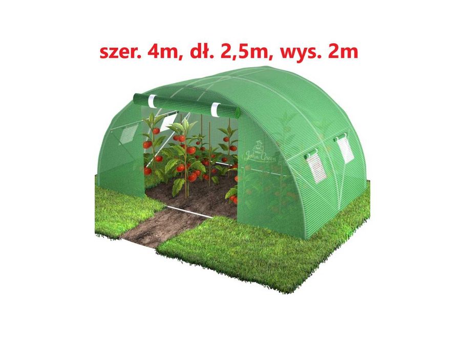 Tunel foliowy ogrodowy 10 m² 400x250cm FOLIA UV *Darmowa wysyłka*