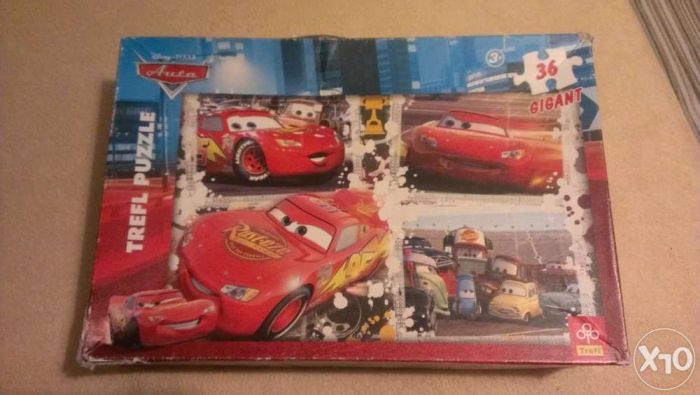 Puzzle CARS/AUTA 4w1 od Disney. Wersja gigant. 36 elementów. ZADBANE!