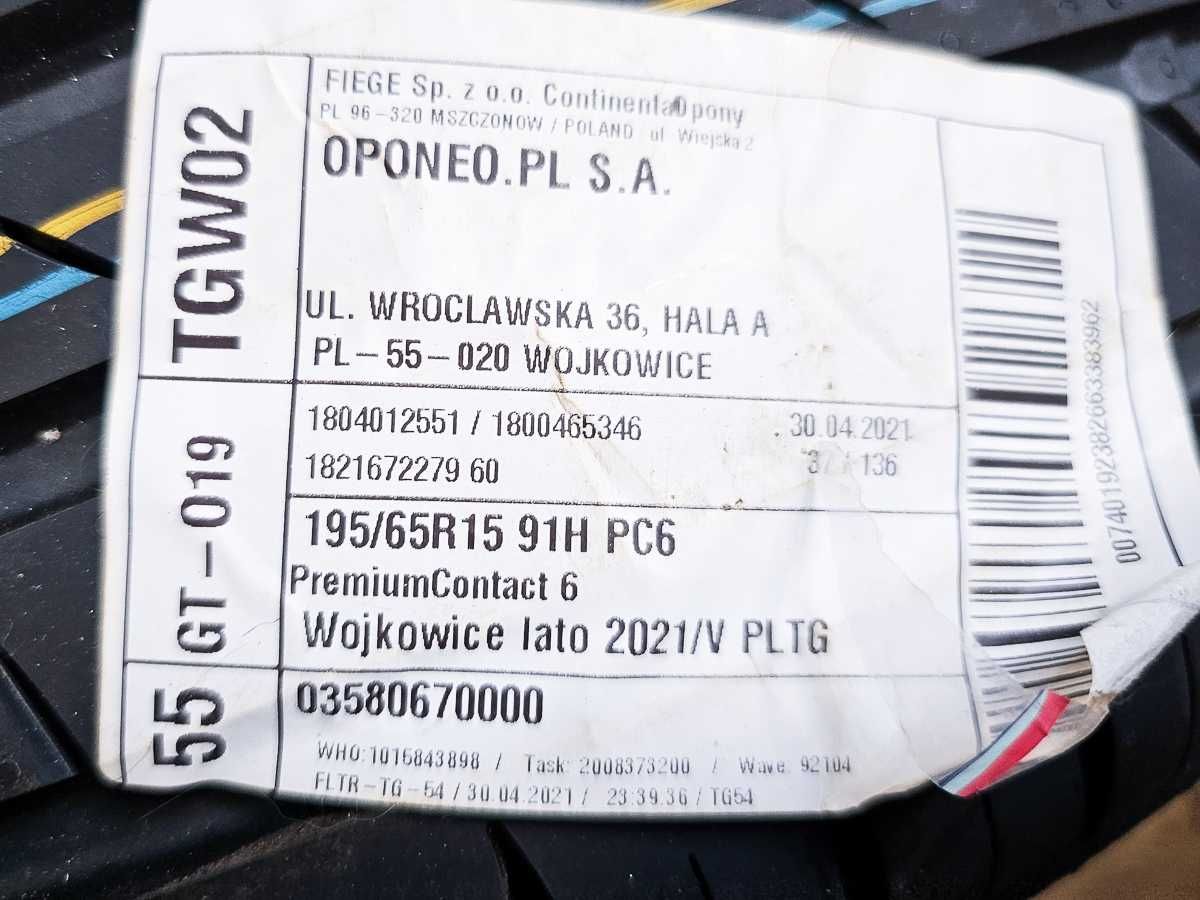 195 65 r15 91H Continental PremiumContact 6 nowa
